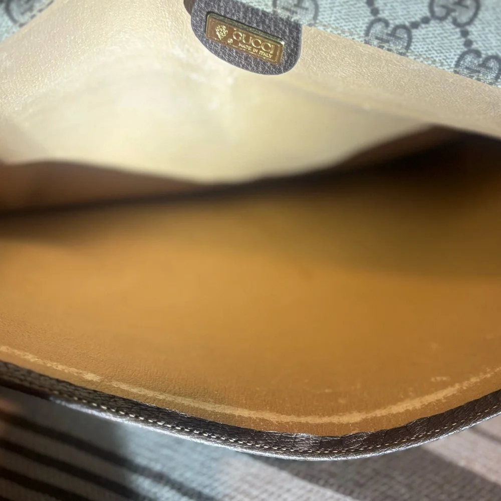 Gucci Monogram Canvas Leather Portfolio Vintage Laptop Bag - Picture 16 of 17